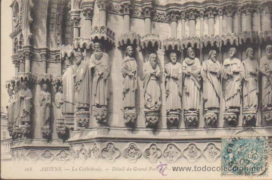 Cartoline: Amiens.- Cathedrale. Franqueado en 1907.