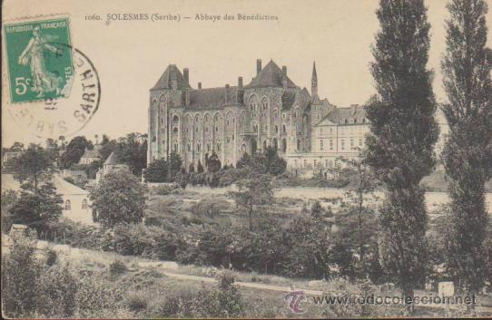 Cartoline: Solesmes.- Abbaye des B&eacute;n&eacute;dictins. Franqueado en 1909.