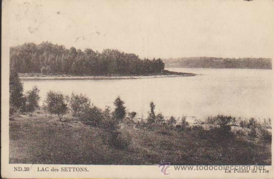Postkarten: Lac des Settons. la Ponte de L&acute;Ile. Franqueado en Monsanche en  1938,