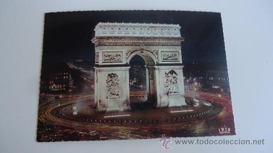 Postkarten: POSTAL ANTIGUA EL ARCO DE TRIUNFO ILUMINADO , PAR&Iacute;S