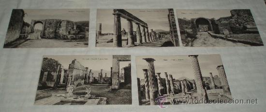 Postkarten: cinco postales antiguas de Pompei sin circular