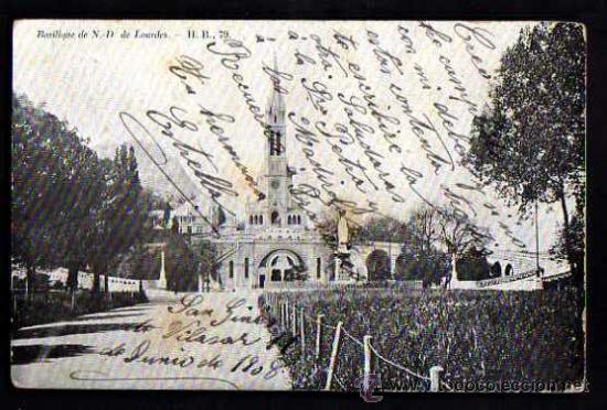Postales: Lourdes. Circulada 1908 - Foto 1