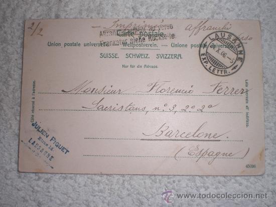 Postales: LAUSANNE  CIRCULADA 1906 - Foto 2