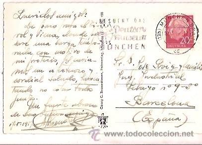 Postales: ANTIGUA POSTAL M&Uuml;NCHEN ESCRITA 1957 - Foto 2
