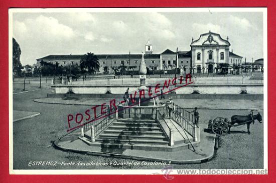 Cartoline: POSTAL PORTUGAL, ESTREMOZ, FONTE DAS OITO BICAS E QUARTEL DE CAVALARIA,  P79092