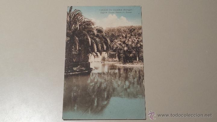 Postales: ANTIGUA POSTAL CALDAS DA RAINHA -LAGO DO PARQUE RAINHA D.LEONOR