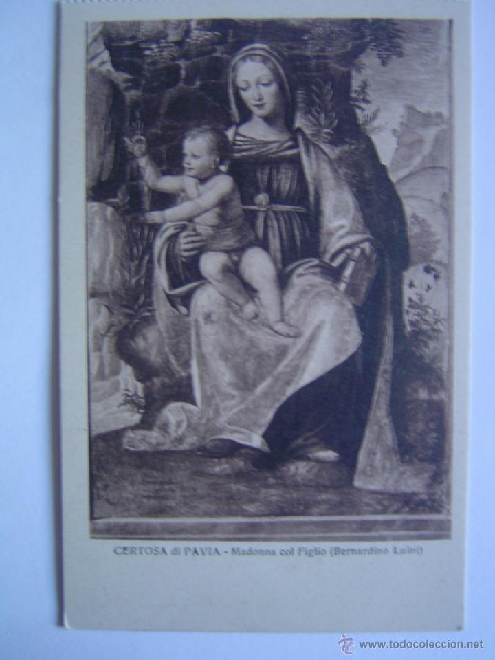 Postales: CERTOSA DI PAVIA.- MADONNA COL FIGLIO (BERNARDINO LUINI)