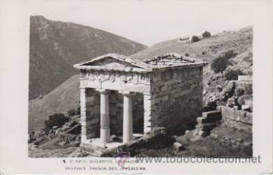 Cartes Postales: Delfos.- Tesoro de los Atenienses. Franqueado y fechado en 1955.
