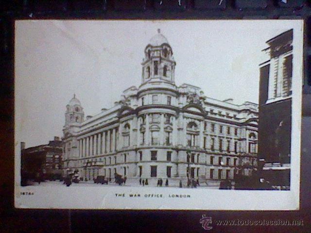 Postkarten: antigua postal circulada 1910 The war office London sello arrancado (b8)