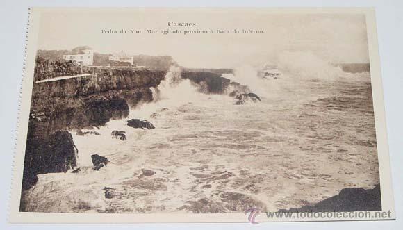 Postales: ANTIGUA POSTAL DE PORTUGAL CASCAES - MAR AGITADO PROXIMO A BOCA DEL INFIERNO - NO CIRCULADA.