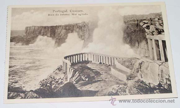 Postais: ANTIGUA POSTAL DE PORTUGAL CASCAES - MAR AGITADO BOCA DEL INFIERNO - NO CIRCULADA.