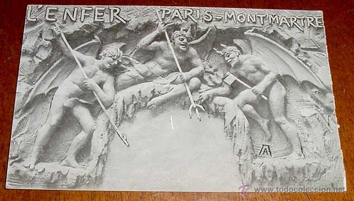 Cartoline: ANTIGUA POSTAL DE CABARET LE E&acute;ENFER - EL INFIERNO - MONTMARTRE - FRANCIA - NO CIRCULADA - SIN DIVID