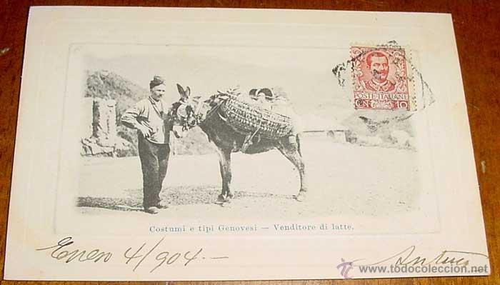 Cartoline: ANTIGUA POSTAL DE HOMBRE TIPICO GENOVES - CIRCULADA - SIN DIVIDIR.
