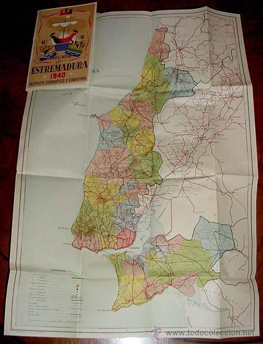 Cartes Postales: ANTIGUO PLANO DE PORTUGAL - PROVINCIA DA ESTREMADURA 1940 - INSTITUTO GEOGRAFICO E CADASTRAL - MIDE