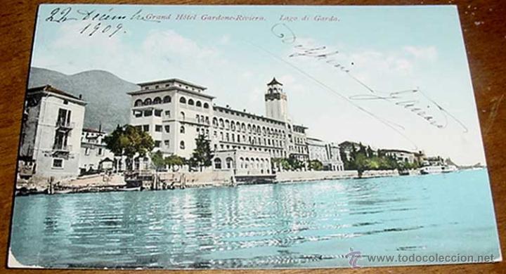 Postkarten: ANTIGUA POSTAL DE GRAN HOTEL GARDONE -RIVIERA - LAGO DI GARDA - ITALIA - CIRCULADA.