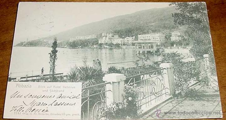 Cartoline: ANTIGUA POSTAL DE ABBAZIA - S&Uuml;DSTRAND - ITALIA - CIRCULADA.