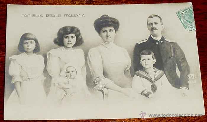 Postales: ANTIGUA POSTAL FAMIGLIA REALE ITALIANA - ITALIA - MONARQUIA - CIRCULADA.