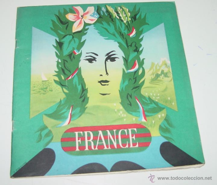 Postkarten: ANTIGUO ALBUM TURISTICO DE FRANCIA - FRANCE - 38 PAG + PLANO DESPLEGABLE DE TODA FRANCIA - 48 PAG CO