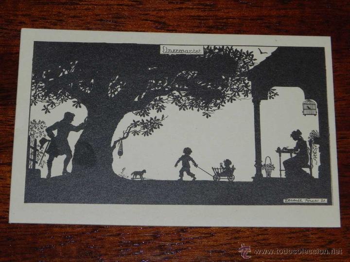 Postkarten: ANTIQUE POSTCARD - ELSBETH FORCK,S SCHATTENBILDER - REIHE XV - EMPIRE - SILHOUETTE - KUNSTVERLAG HER