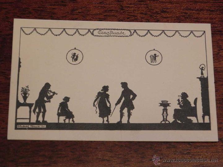 Postcards: ANTIQUE POSTCARD - ELSBETH FORCK,S SCHATTENBILDER - REIHE XV - EMPIRE - SILHOUETTE - KUNSTVERLAG HER
