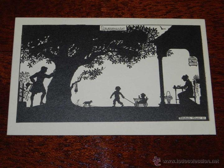 Postkarten: ANTIQUE POSTCARD - ELSBETH FORCK,S SCHATTENBILDER - REIHE XV - EMPIRE - SILHOUETTE - KUNSTVERLAG HER