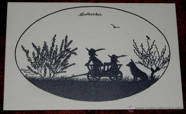 Postkarten: ANTIQUE POSTCARD - ELSBETH FORCK,S SCHATTENBILDER - REIHE XV - EMPIRE - SILHOUETTE - KUNSTVERLAG HER