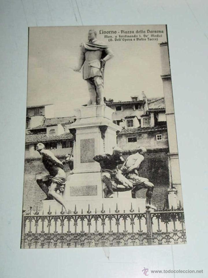 Postcards: VECCHIA CARTOLINA POSTALE - ITALIA - LIVORNO - PIAZZA DELLA DARSENA - MON. A FERDINANDO 1. DE, MEDIC