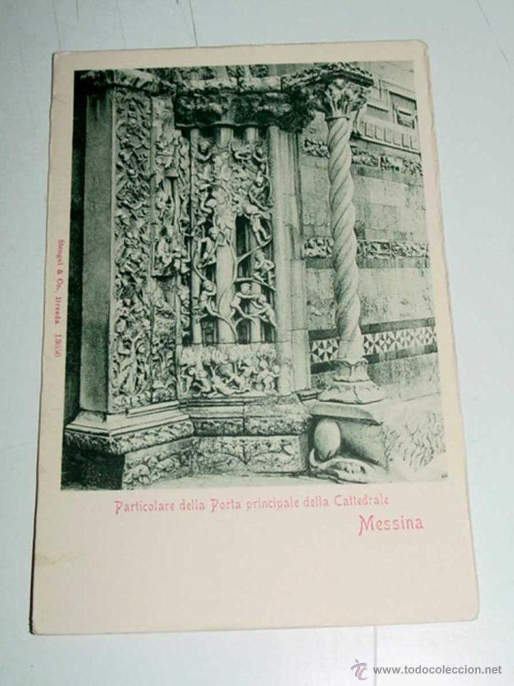 Postales: VECCHIA CARTOLINA POSTALE - ITALIA - MESSINA - PARTICOLARE DELLA PORTA PRINCIPALE DELLA CATTEDRALE -
