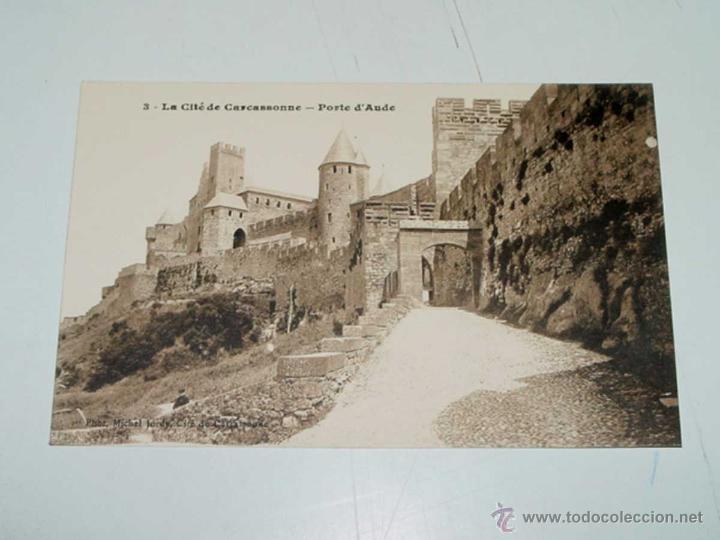 Cartes Postales: ANTIQUE CARTE POSTALE - FRANCE - CARCASSONNE - PORTE D,AUDE - PHOT MICHEL JORDY - 3 - NE CIRCULENT P