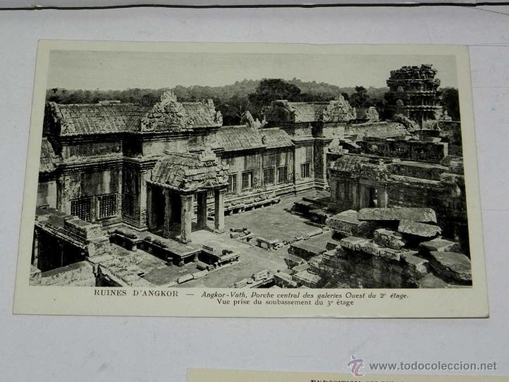 Postcards: ANTIQUE CARTE POSTALE - FRANCE - PARIS - RUINES D,ANGKOR - ANGKOR-VATH, PORCHE CENTRAL DES GALERIES