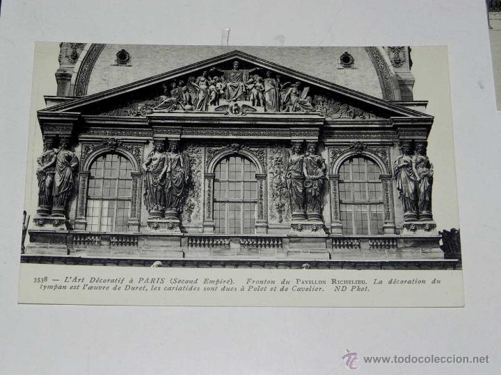 Postcards: ANTIQUE CARTE POSTALE - FRANCE - PARIS - L,ART DECORATIF A PARIS - FRONTON DU PAVILLON RICHELIEU - N