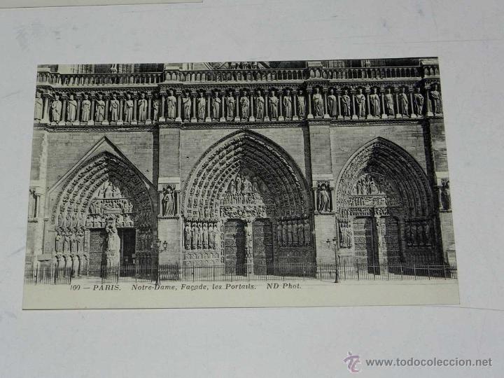 Postkarten: ANTIQUE CARTE POSTALE - FRANCE - PARIS - NOTRE-DAME - FA&Ccedil;ADE LES PORTAILS - ND PHOT - 100 - NE CIRCU