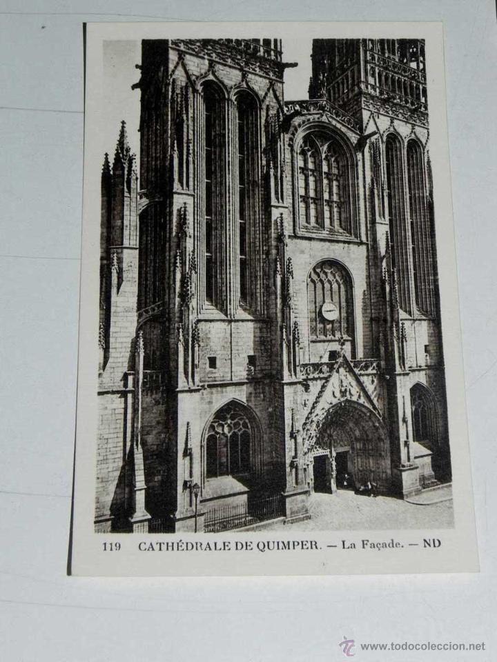 Cartoline: ANTIQUE CARTE POSTALE - FRANCE - QUIMPER - CATHEDRALE DE QUIMPER - LA FA&Ccedil;ADE - ND - 119 - NE CIRCULE