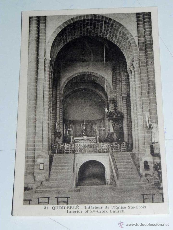 Cartoline: ANTIQUE CARTE POSTALE - FRANCE - QUIMPERLE - INTERIEUR DE L,EGLISE STE-CROIX - M. HUCHET - 31 - NE C