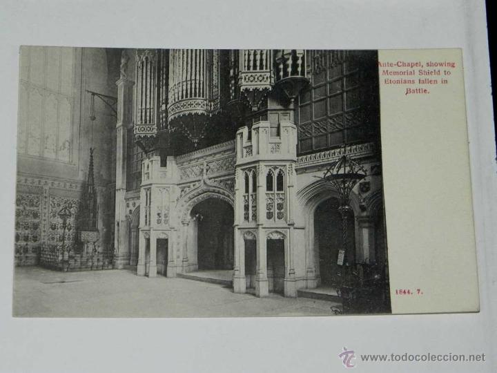 Postkarten: ANTIQUE POSTCARD - ENGLAND - WINDSOR - ANTE CHAPEL, SHOWING MEMORIAL SHIELD TO ETONIANS FALLEN IN BA