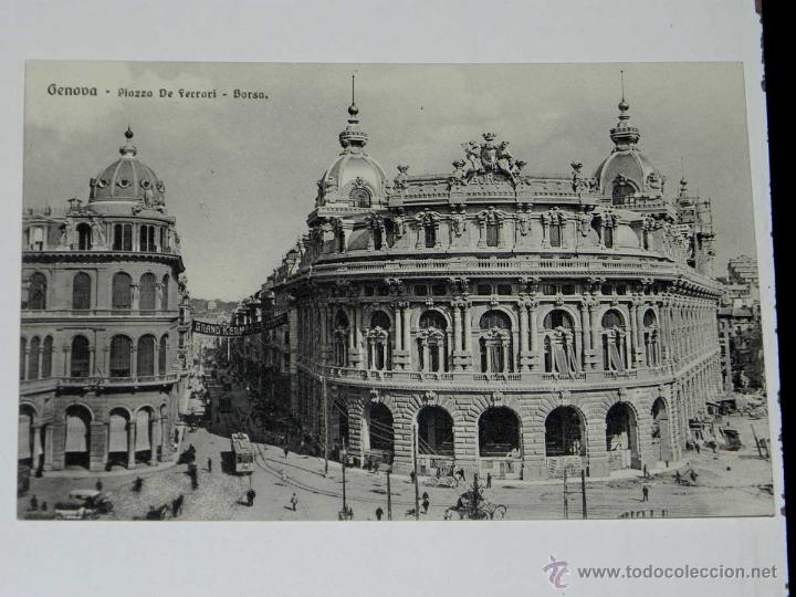Postales: VECCHIA CARTOLINA POSTALE - ITALIA - GENOVA - PLAZZA DE FERRARI - BORSA - BRUNNER &amp; C. - 16502 -