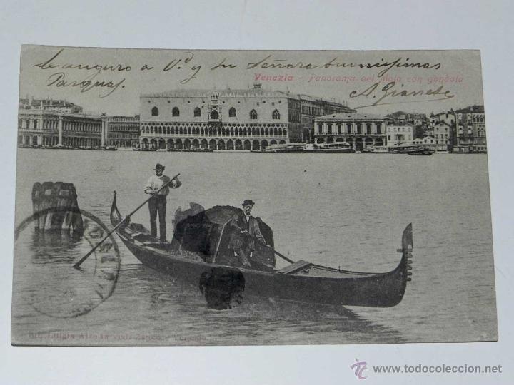 Postkarten: VECCHIA CARTOLINA POSTALE - ITALIA - VENEZIA - PANORAMA DEL MOLO CON GONDOLA - ED. LUIGIA ALZELTA -
