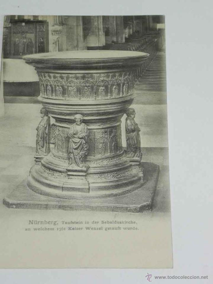 Postais: ANTIQUE POSTCARD - DEUTSCHLAND - NURNBERG - TAUFSTEIN IN DER SEBALDUSKIRCHE, AN WELCHEM 136R KAISER