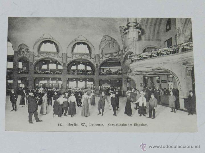 Postkarten: ANTIQUE POSTCARD - DEUTSCHLAND - BERLIN - W., LUTHERSTR. KUNSTEISBAHN IM EISPALAST - BERL. PHOTOTYP
