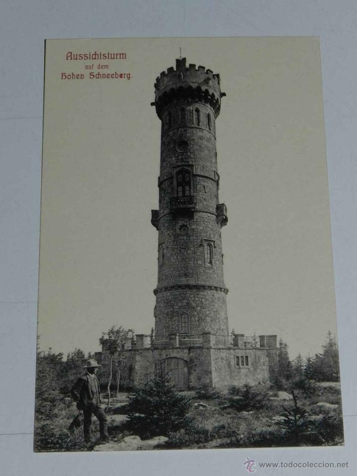 Cartoline: ANTIQUE POSTCARD - DEUTSCHLAND - AUSSICHTSTURM AUF DEM HOHEN SCHNEEBERG - HERMANN POY - 180 - NON CI