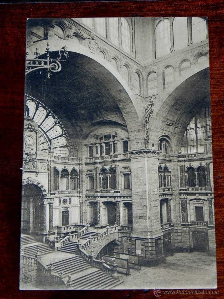 Postais: ANTIGUA POSTAL, BELGICA, ANVERES, Estacion Central, Vestibulo, NELS, SERIE ANVERES, 215, NO CIRCULAD