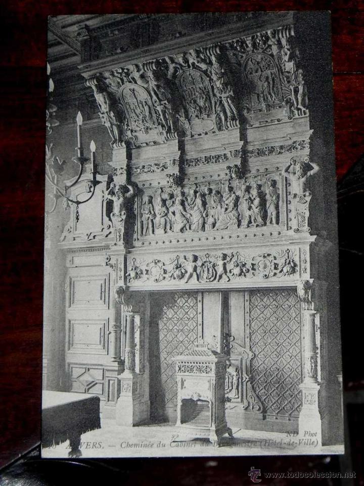 Cartoline: ANTIGUA POSTAL, BELGICA, ANVERES, Chimenea del Alcalde, Ayuntamiento, ND Phot, 18, NO CIRCULADA