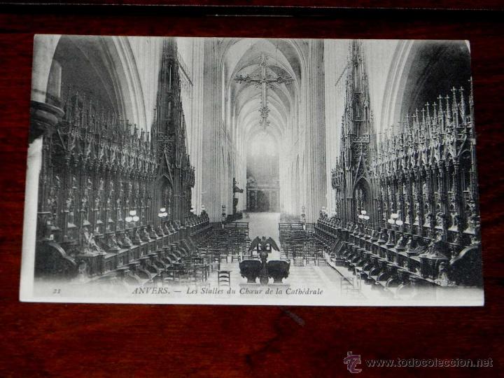 Postais: ANTIGUA POSTAL, BELGICA, ANVERES, Los retablos del coro de la catedral, ND Phot, 21, NO CIRCULADA