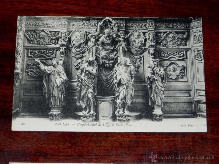 Postais: ANTIGUA POSTAL, BELGICA, ANVERES, Confesionario de la iglesia San Paul, ND Phot, 42, NO CIRCULADA