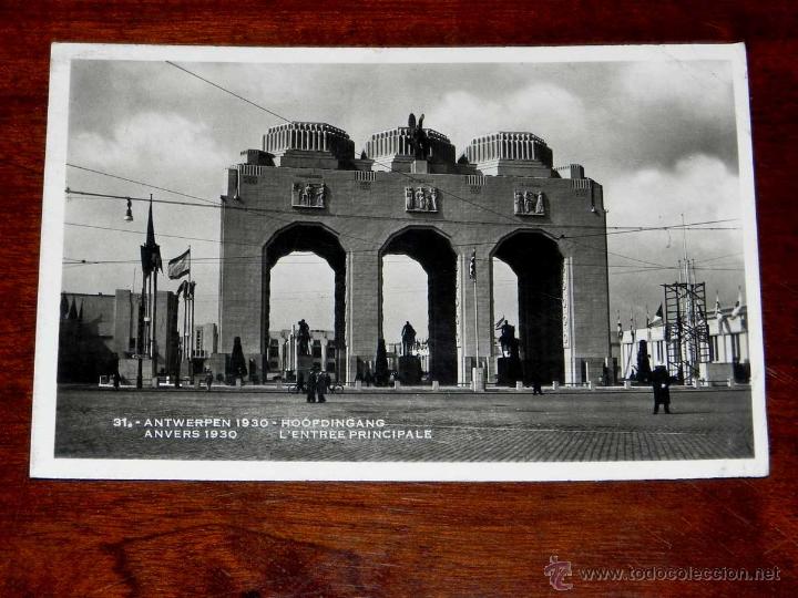 Postais: ANTIGUA foto POSTAL, BELGICA, ANVERES, Hoofdingang, La entrada principal, Geo. m. potie, 13, sin cir