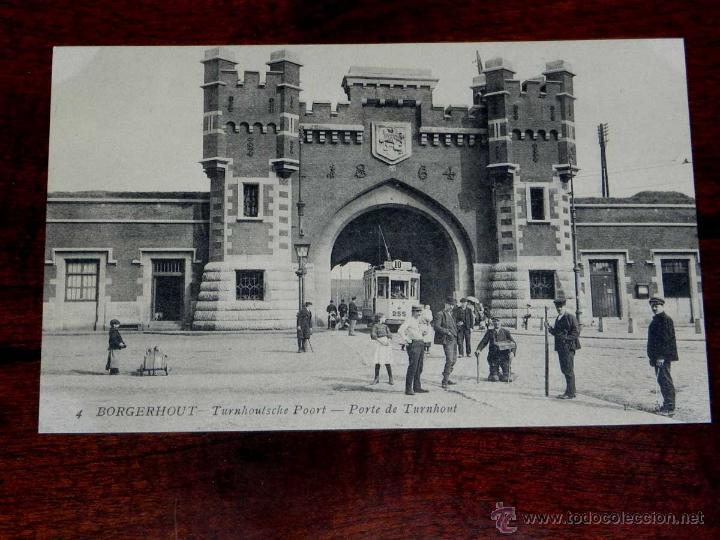 Postais: ANTIGUA POSTAL, BELGICA, ANVERES, Puerta de Turnhout, e.s.a.b., 4, no CIRCULADA