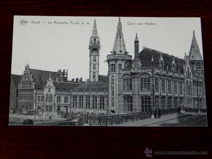 Cartoline: ANTIGUA POSTAL, BELGICA, gante, La nueva oficina de correos, Star, 231, no CIRCULADA