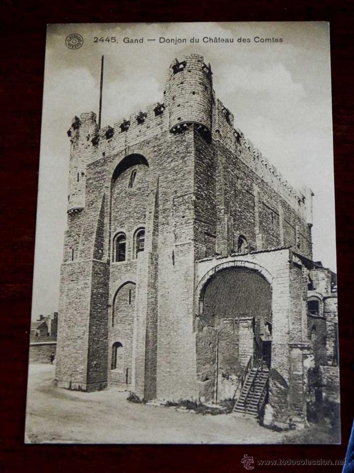 Postkarten: ANTIGUA POSTAL, BELGICA, gante, Mazmorra del castillo de los condes, German Anvers, 2445, no CIRCULA