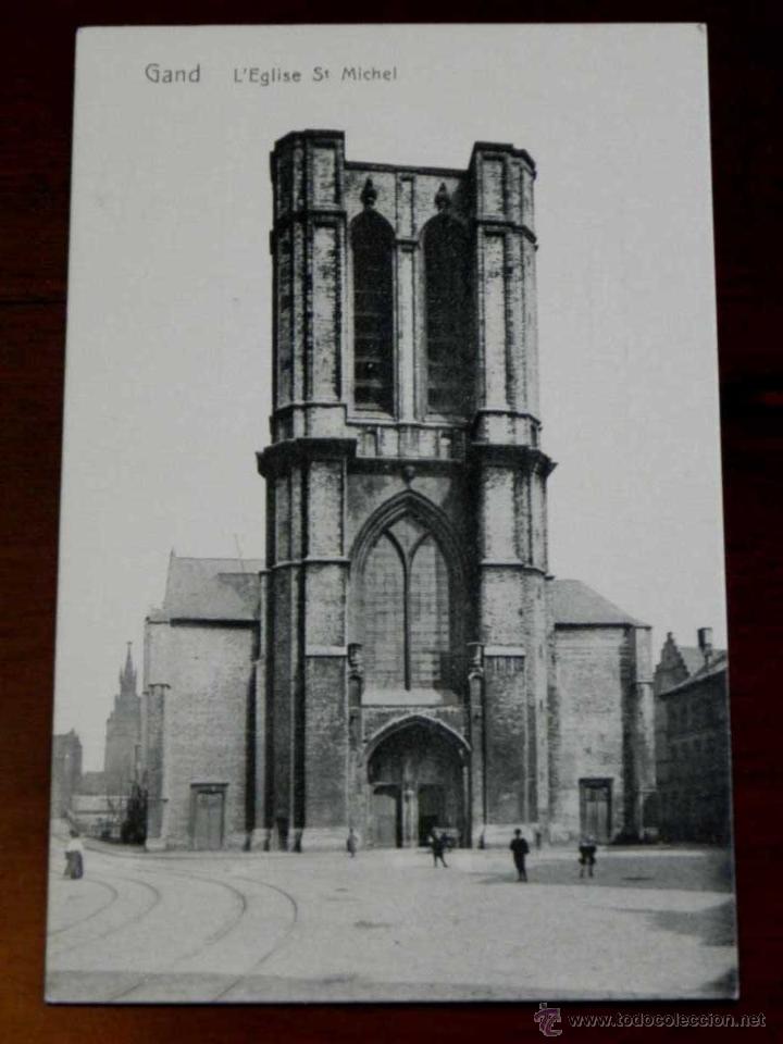 Cartoline: ANTIGUA POSTAL, BELGICA, gante, La iglesia de San Michel, Wilhelm hoffmann, 12334, no CIRCULADA