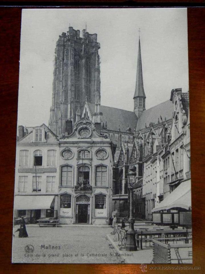 Cartoline: ANTIGUA POSTAL, BELGICA, malinas, esquina de la plaza mayor y la catedral de San Rombaut, nels, 2, n